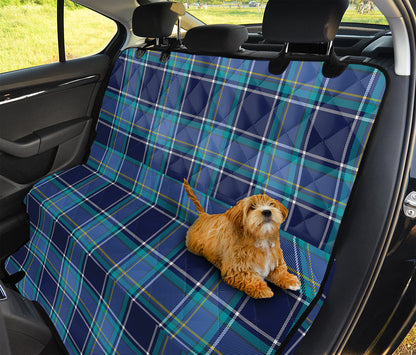 Blue And Teal Tartan Pattern Print Pet Car Back Seat Cover