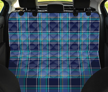 Blue And Teal Tartan Pattern Print Pet Car Back Seat Cover