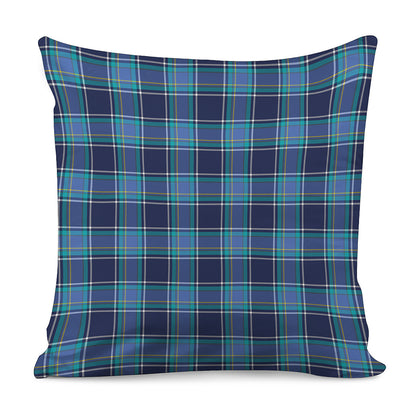 Blue And Teal Tartan Pattern Print Pillow Cover