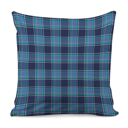 Blue And Teal Tartan Pattern Print Pillow Cover