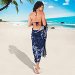 Blue And White Acid Wash Tie Dye Print Beach Sarong Wrap