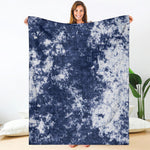 Blue And White Acid Wash Tie Dye Print Blanket