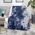 Blue And White Acid Wash Tie Dye Print Blanket