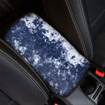 Blue And White Acid Wash Tie Dye Print Car Center Console Cover