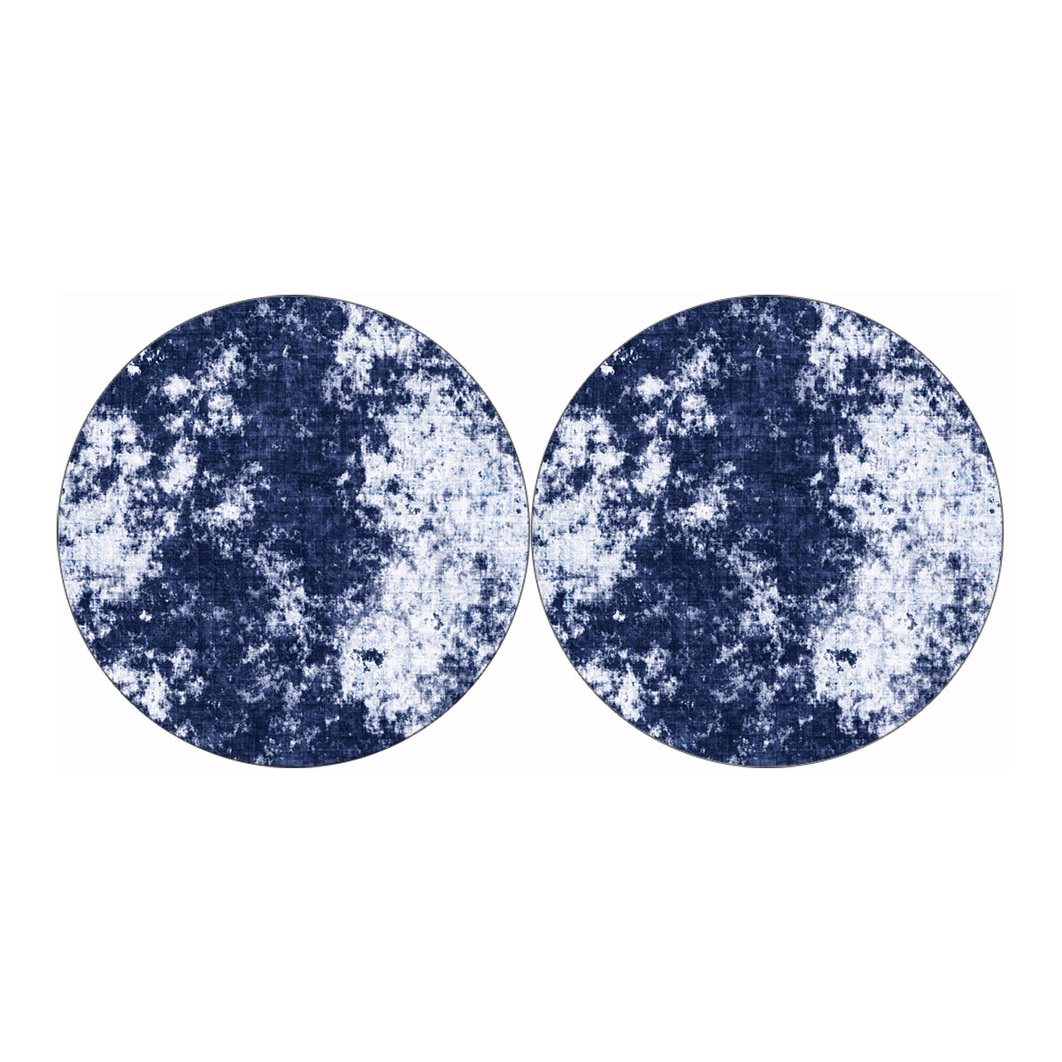 Blue And White Acid Wash Tie Dye Print Car Coasters