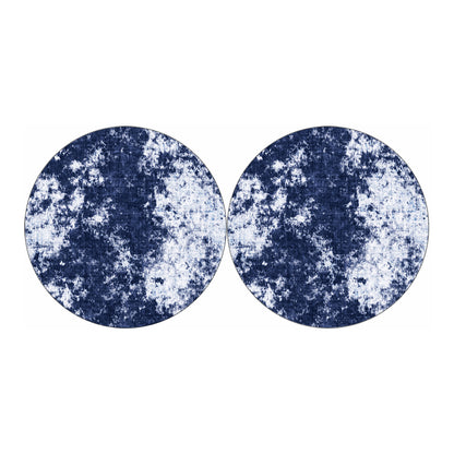 Blue And White Acid Wash Tie Dye Print Car Coasters