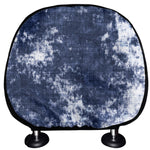 Blue And White Acid Wash Tie Dye Print Car Headrest Covers