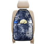 Blue And White Acid Wash Tie Dye Print Car Seat Organizers