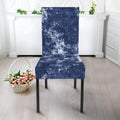 Blue And White Acid Wash Tie Dye Print Dining Chair Slipcover