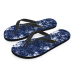 Blue And White Acid Wash Tie Dye Print Flip Flops