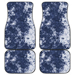 Blue And White Acid Wash Tie Dye Print Front and Back Car Floor Mats