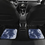 Blue And White Acid Wash Tie Dye Print Front and Back Car Floor Mats