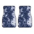 Blue And White Acid Wash Tie Dye Print Front Car Floor Mats