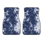 Blue And White Acid Wash Tie Dye Print Front Car Floor Mats