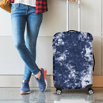 Blue And White Acid Wash Tie Dye Print Luggage Cover