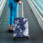 Blue And White Acid Wash Tie Dye Print Luggage Cover