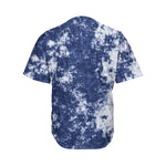 Blue And White Acid Wash Tie Dye Print Men's Baseball Jersey