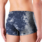 Blue And White Acid Wash Tie Dye Print Men's Boxer Briefs