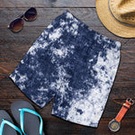 Blue And White Acid Wash Tie Dye Print Men's Shorts