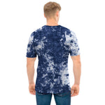 Blue And White Acid Wash Tie Dye Print Men's T-Shirt