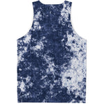 Blue And White Acid Wash Tie Dye Print Men's Tank Top