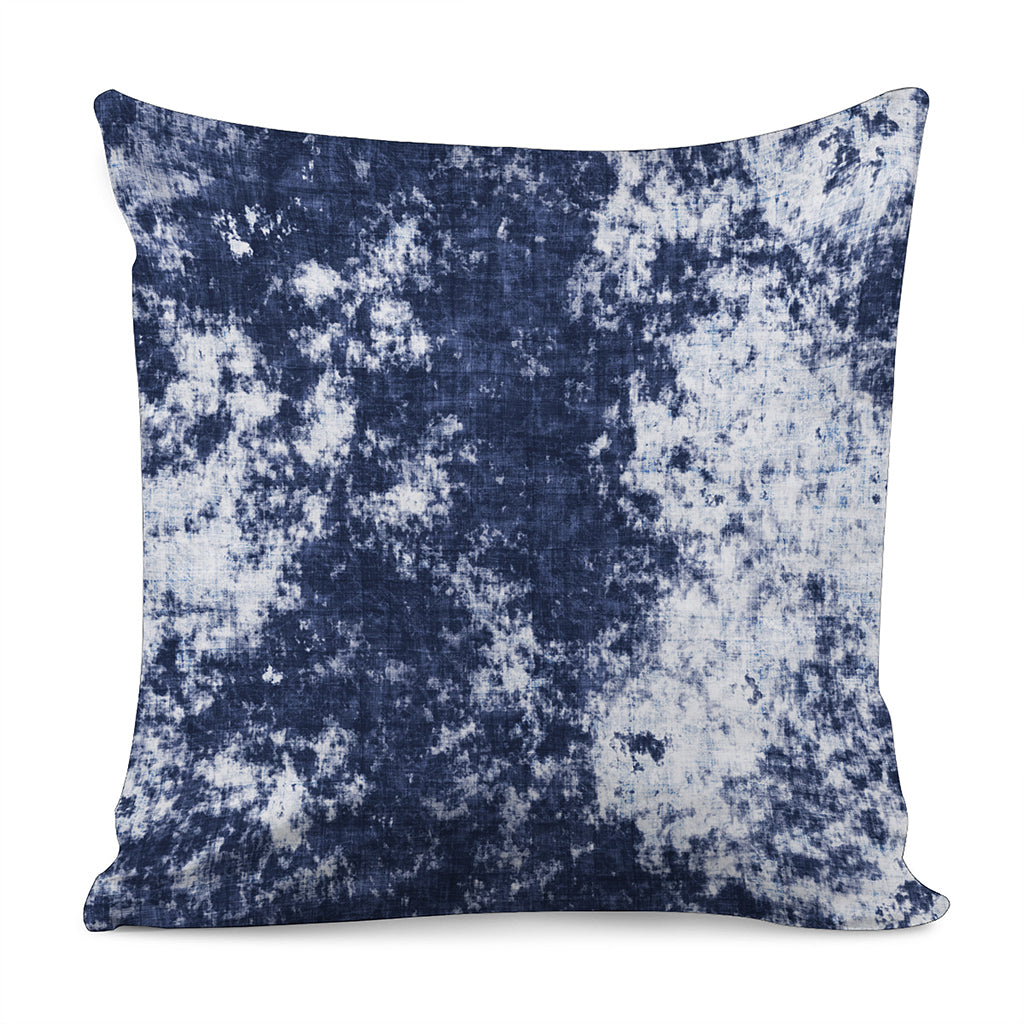 Blue And White Acid Wash Tie Dye Print Pillow Cover