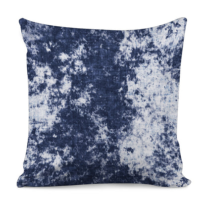 Blue And White Acid Wash Tie Dye Print Pillow Cover