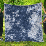 Blue And White Acid Wash Tie Dye Print Quilt