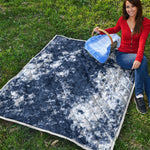 Blue And White Acid Wash Tie Dye Print Quilt