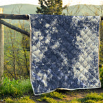 Blue And White Acid Wash Tie Dye Print Quilt