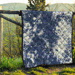 Blue And White Acid Wash Tie Dye Print Quilt