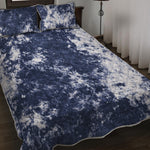 Blue And White Acid Wash Tie Dye Print Quilt Bed Set