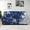 Blue And White Acid Wash Tie Dye Print Sofa Cover