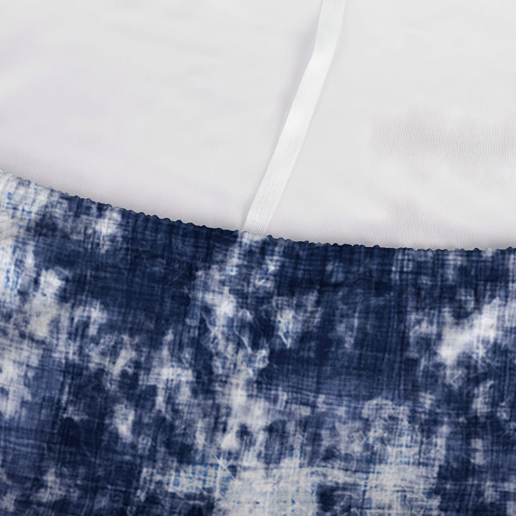 Blue And White Acid Wash Tie Dye Print Sofa Cover