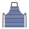 Blue And White African Pattern Print Apron