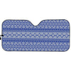 Blue And White African Pattern Print Car Sun Shade