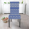 Blue And White African Pattern Print Dining Chair Slipcover