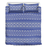 Blue And White African Pattern Print Duvet Cover Bedding Set