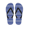 Blue And White African Pattern Print Flip Flops