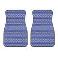 Blue And White African Pattern Print Front Car Floor Mats