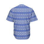 Blue And White African Pattern Print Men's Baseball Jersey