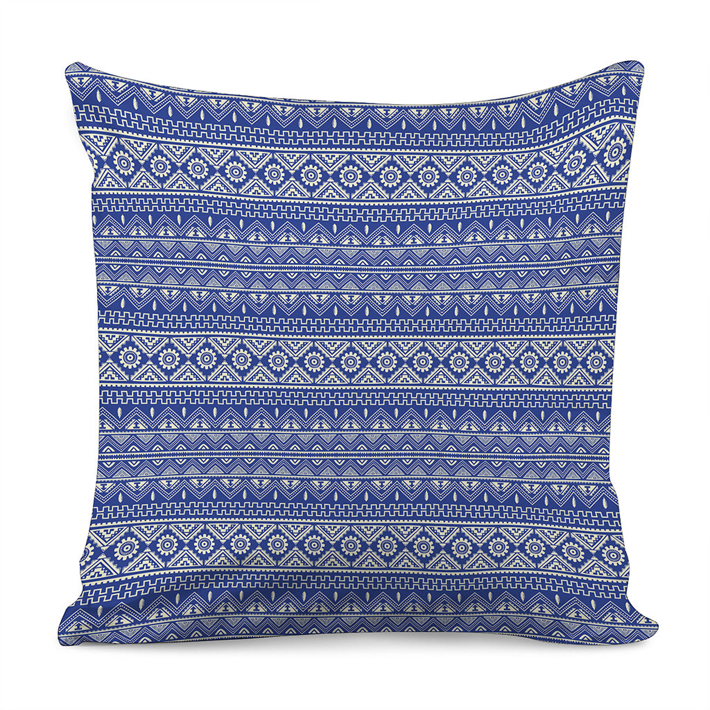 Blue And White African Pattern Print Pillow Cover