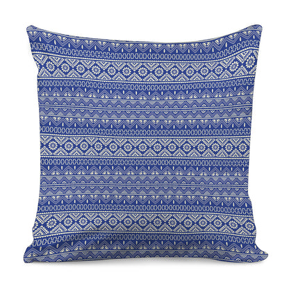 Blue And White African Pattern Print Pillow Cover