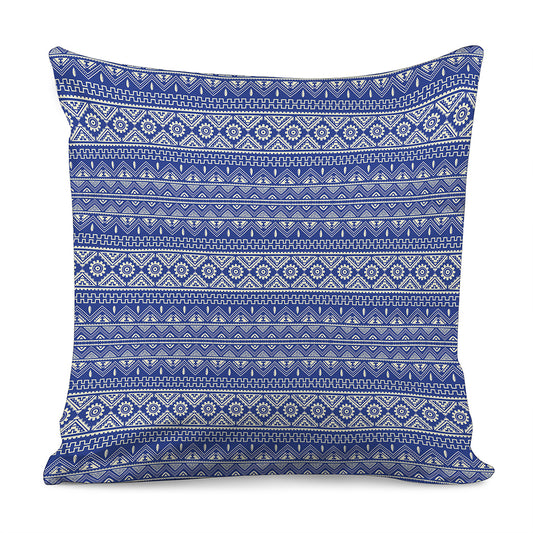 Blue And White African Pattern Print Pillow Cover