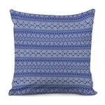 Blue And White African Pattern Print Pillow Cover