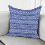 Blue And White African Pattern Print Pillow Cover