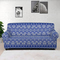 Blue And White African Pattern Print Sofa Cover