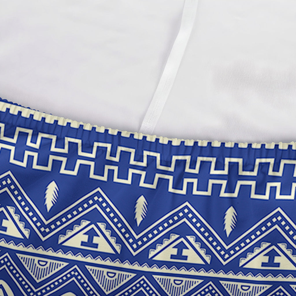 Blue And White African Pattern Print Sofa Cover