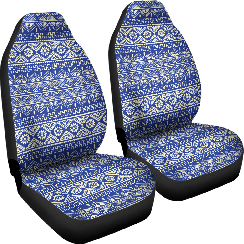 Blue And White African Pattern Print Universal Fit Car Seat Covers