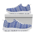 Blue And White African Pattern Print White Running Shoes